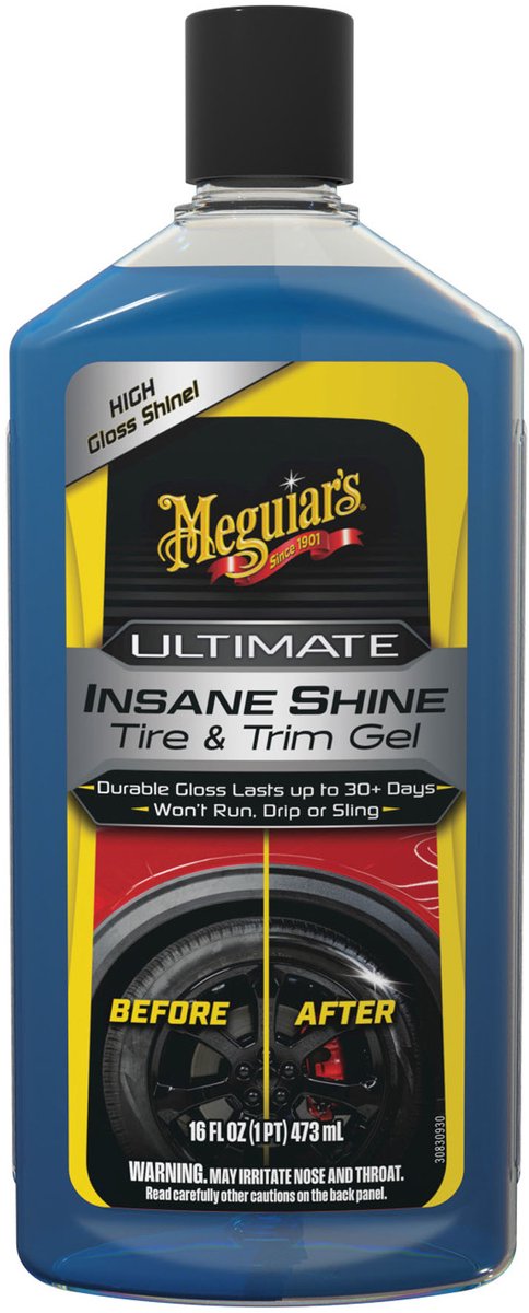 Meguiar’s Ultimate Insane Shine Tire & Trim Gel 473ml – Banden Glans Gel – Diepzwarte Hoogglans – Bestand Tegen Regen & Wassen