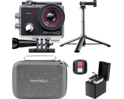 AKASO EK7000 Pro Action Camera met 60 cm Selfie Stick & Tas - 4K 30FPS - Waterdicht 40m - WiFi - Touchscreen - Onderwatercamera met Accessoireset