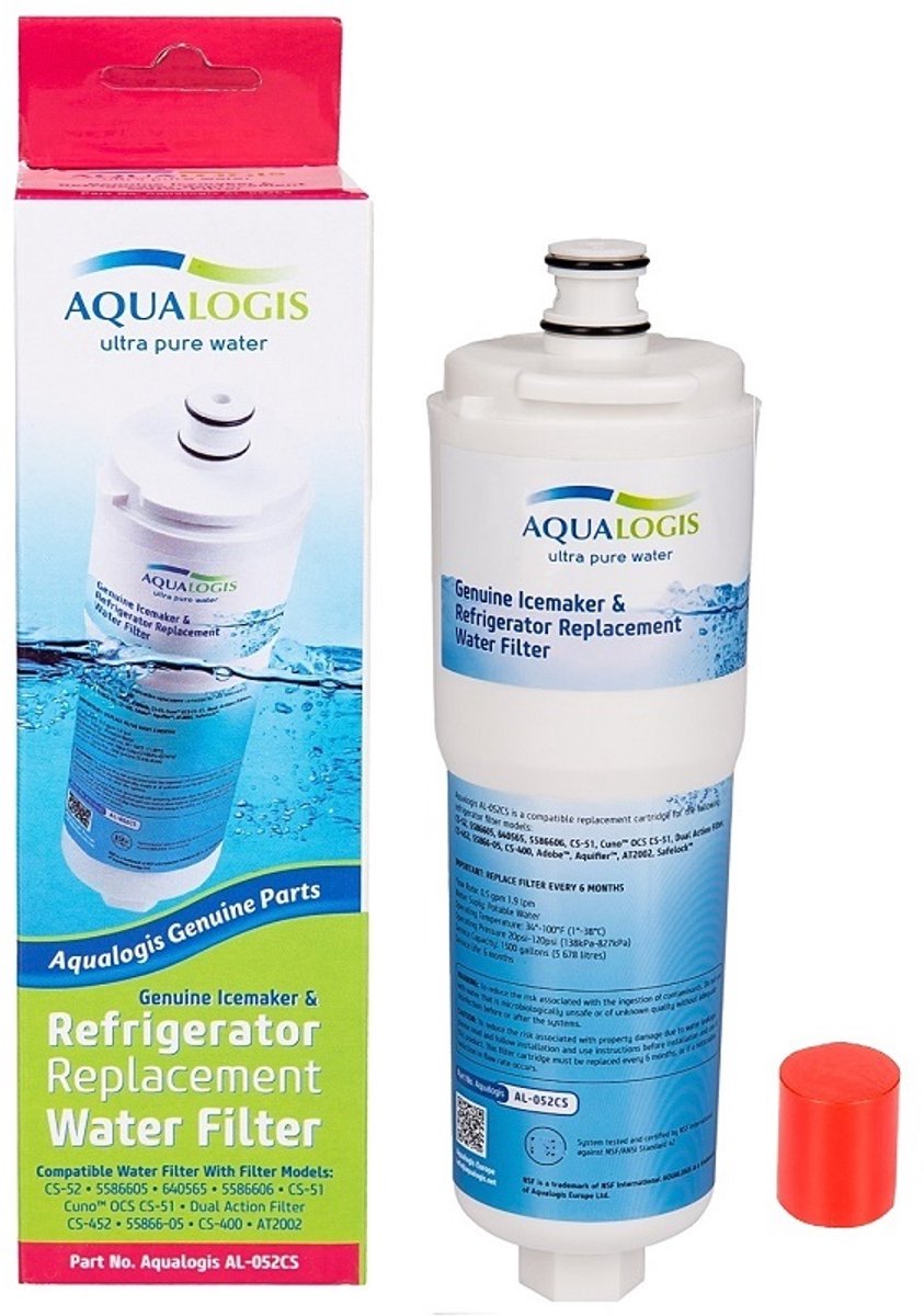 Aqualogis AL-052CS - Koelkastenfilter - Side By Side - Compatibel met Cuno 3M CS-52