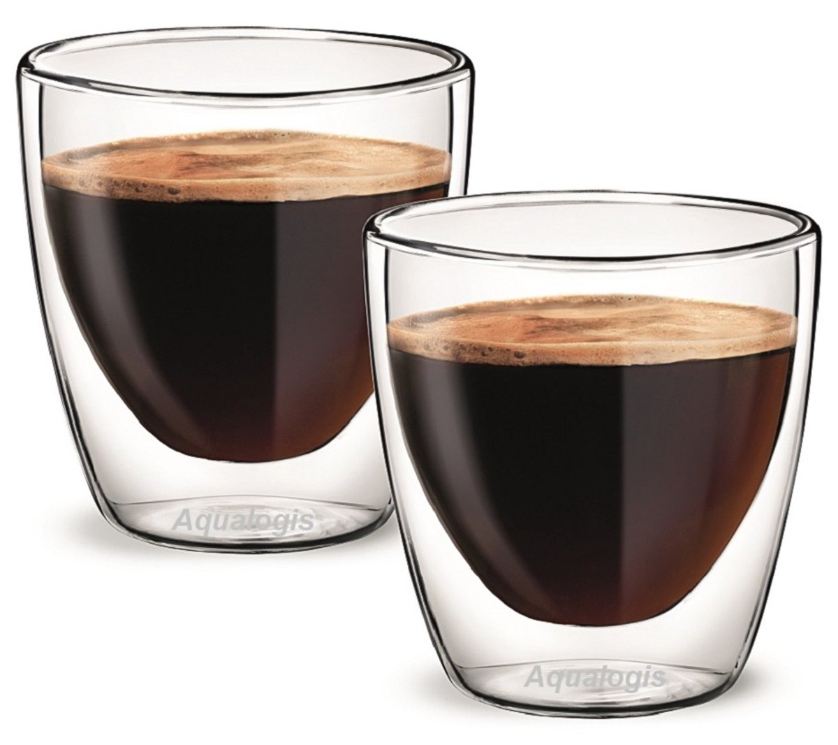 Aqualogis Serie - Waterglas - Borokrzemisch Glas - 80ml - Dubbelwandig