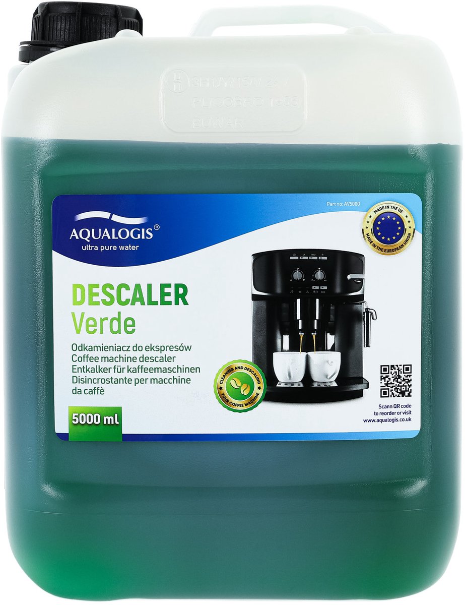 Aqualogis Verde - Ontkalker voor Koffiezetapparaten - 5 Liter - Milieuvriendelijk