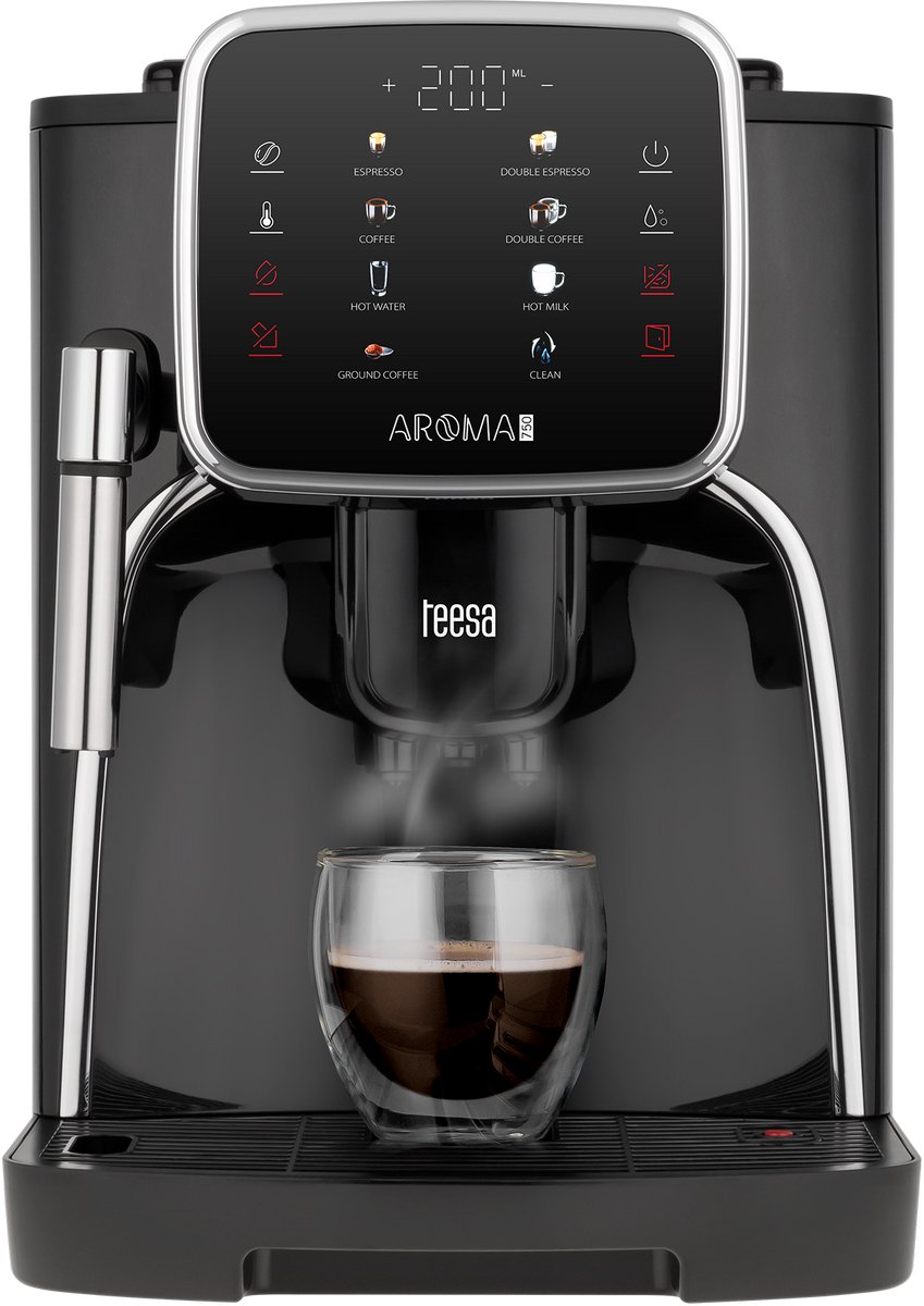 Teesa Aroma 750 - Volautomatische espressomachine - 19 bar - LCD-scherm - Melkopschuimer
