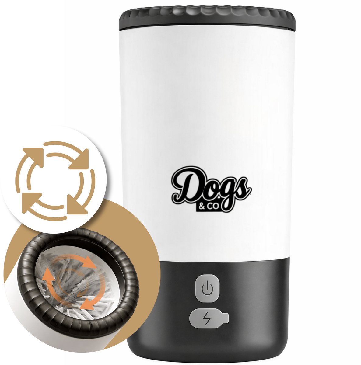 Dogs&Co® Automatische Pootreiniger - USB Oplaadbaar - Roterende Borstel - Hond & Kat - Potenreiniger hond - elektrische pootreiniger - Honden
