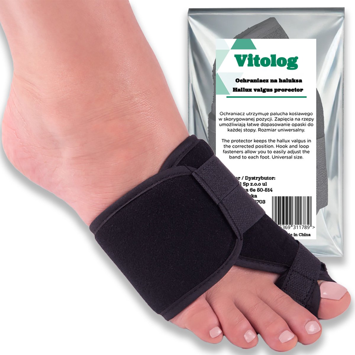 Vitolog - Ortopedisch Correctieapparaat - Hallux Valgus - Links - Zwart - Unisex