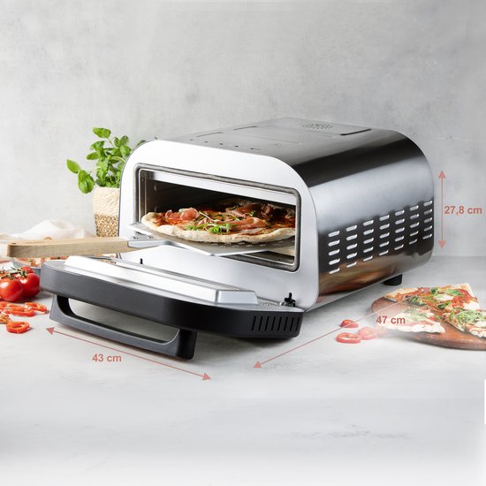 DO9289PZ Pizza Oven 'Pizza Genius' - Elektrische Pizza Oven Op Steen - 32 cm - tot 450°C - 1700 W — afbeelding 5
