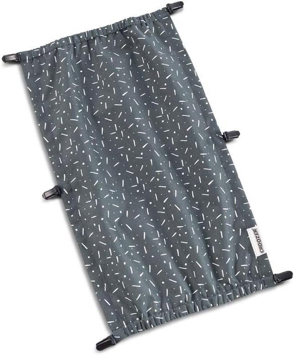 Zonnezeil voor Kinderwagen of Fietskar - UPF 50+ Zonwering Grijs/Wit