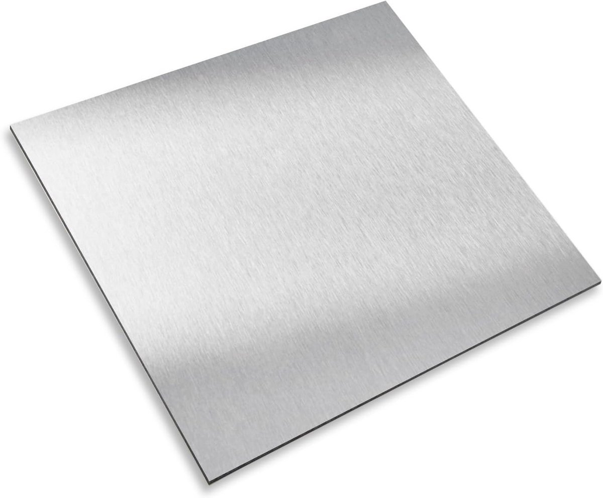 Aluminium Composiet Plaat Zilver Geborsteld 20x20 cm - 3mm Dik Robuust en Weerbestendig Paneel