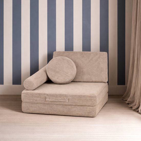 Flumi Kinderfauteuil - Modulaire Speelfauteuil - Montessori Schuim - Multifunctioneel - Corduroy Beige van Flumi — afbeelding 5