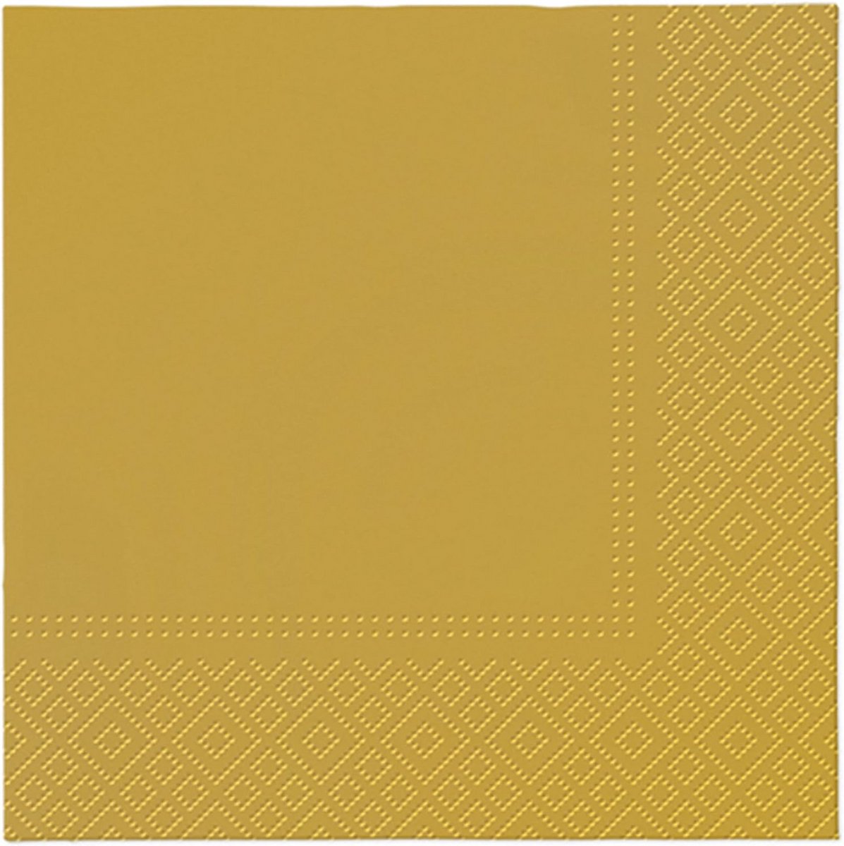 Goudkleurige cocktailservetten van papier, 3-laags, 25 x 25 cm, 20 stuks