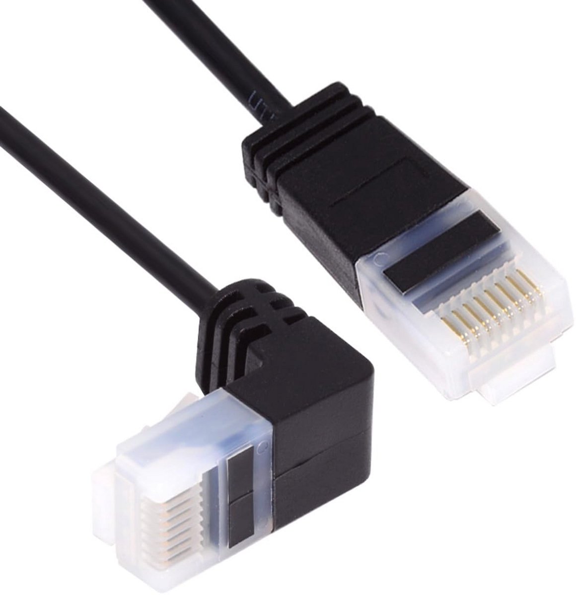 Dunne Cat6a Ethernet Kabel Schuin Hoek RJ45 UTP Netwerkkabel voor Router Laptop TV
