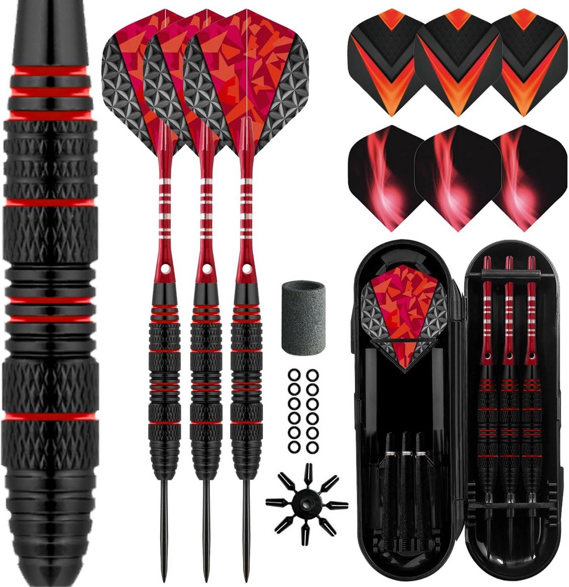 Professionele Stalen Tip Darts Set met Aluminium Assen en Accessoires