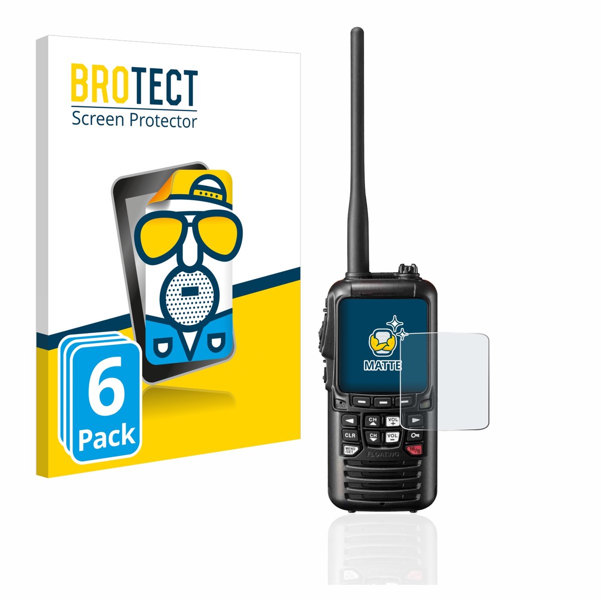 BROTECT - Screenprotector voor Standard Horizon HX890 - Folie Beschermfolie matte 6 Stuks
