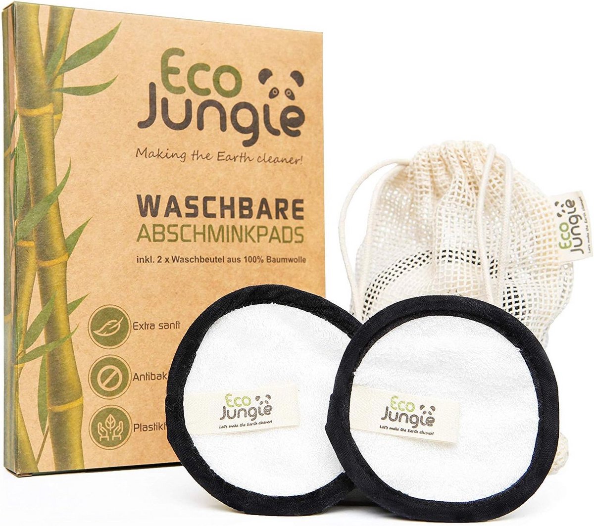 Herbruikbare Make-up Verwijder Pads met Waszakken, 3-laags en Zacht voor Gevoelige Huid