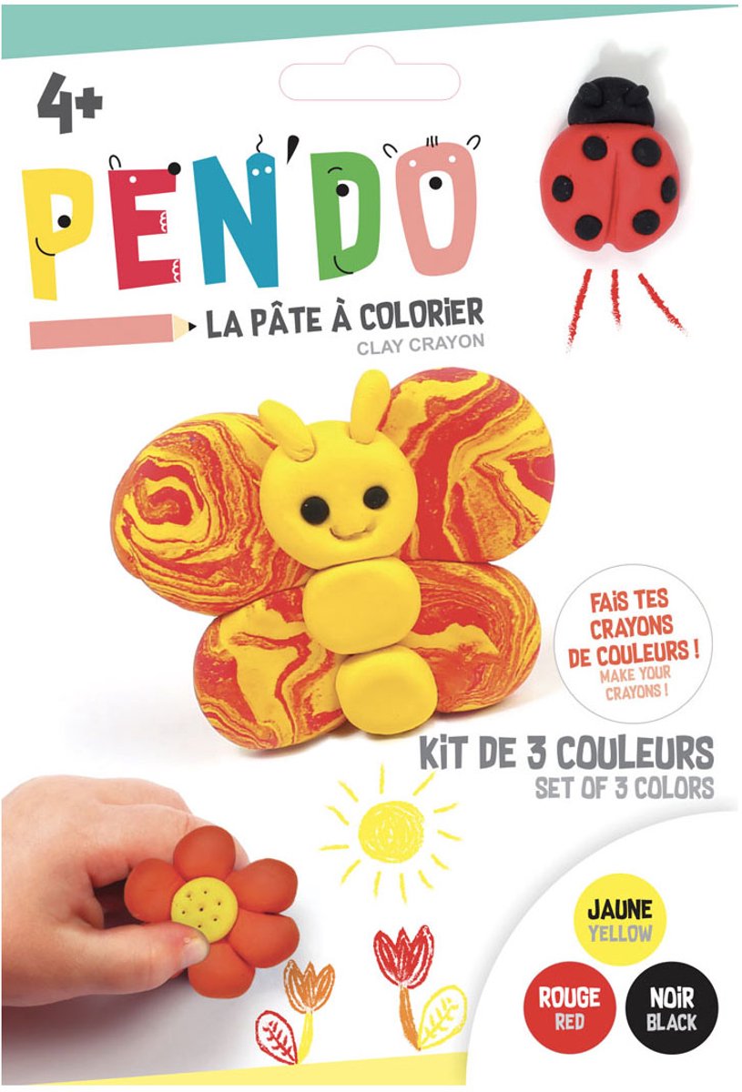 GRAINES CREATIVES - Pen'do Natuur Geel Rood Zwart Doos, Potloodklei