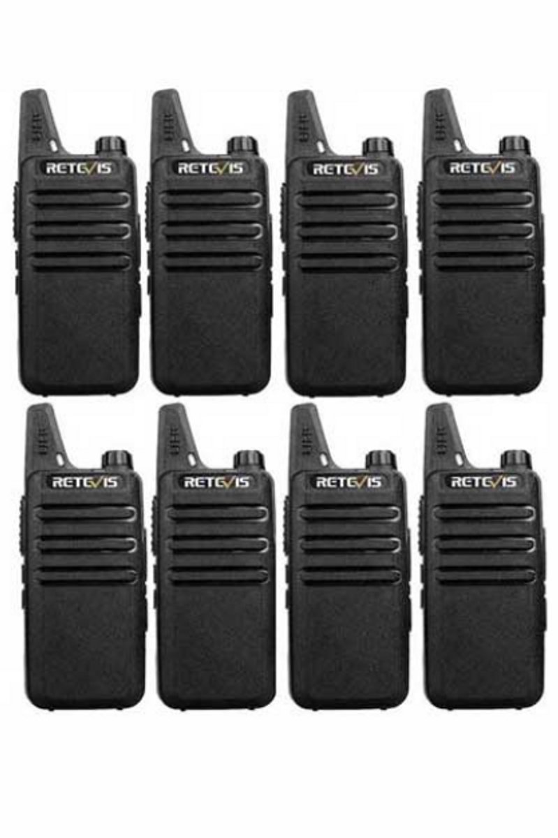 Set van 8 Retevis RT622 vergunning vrije UHF mini portofoons PMR446