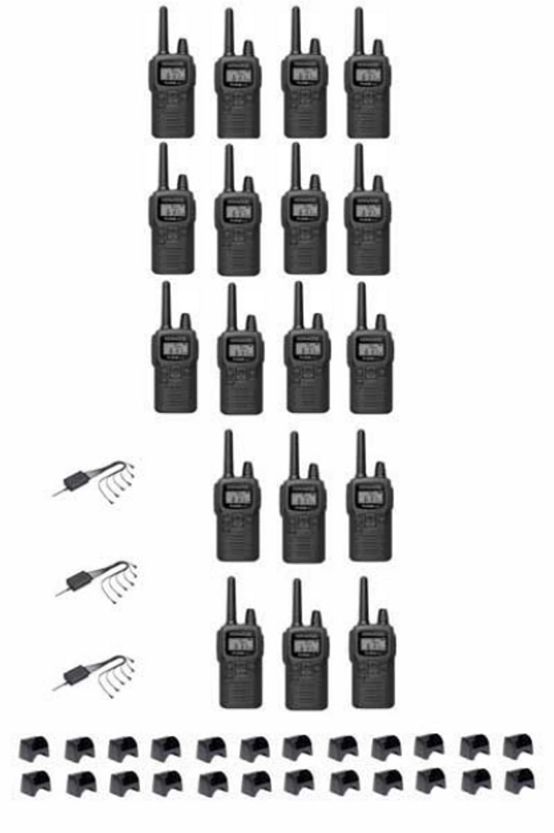 Set van 18 Kenwood PKT-300 ProTalk XLS IP52 PMR446 mini portofoons met multilader