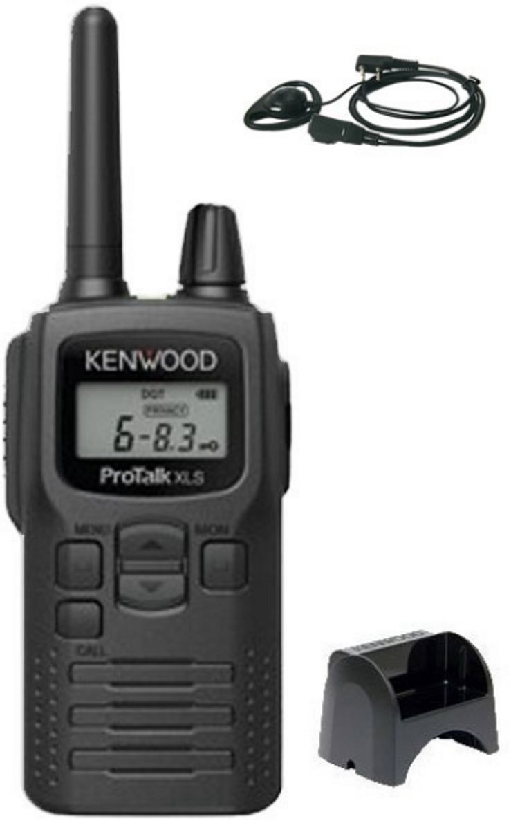 Kenwood PKT-300 ProTalk XLS IP52 PMR446 mini portofoon met D-shape oortje