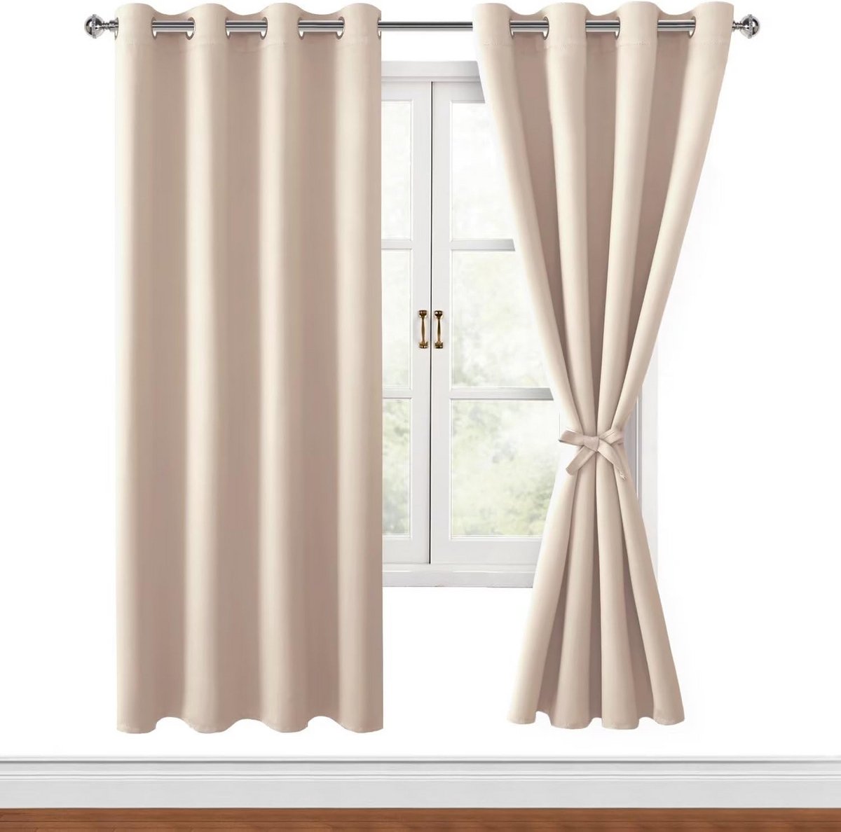 Verduisterende Gordijnen Beige (2 stuks) - 140x200 cm - Geluiddempend & Isolatie - Incl. R