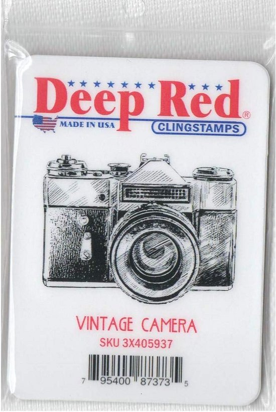 Vintage Camera Stempel - Dieprood Clear Stamp 5.3 x 4 cm | bol