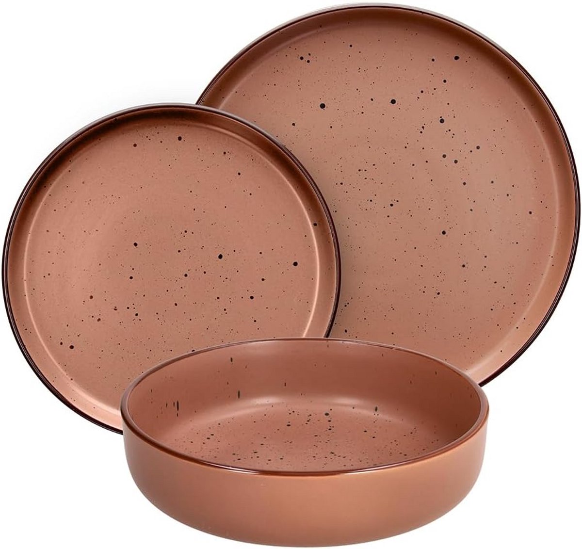 18-delig Aardewerk Servies Set voor 6 Personen - Terra Rood Design