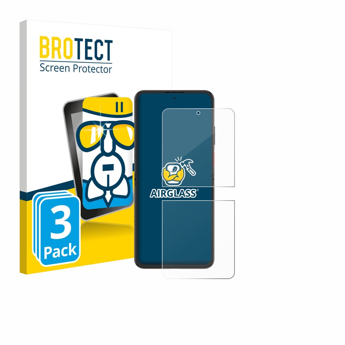 Screenprotector 3 Stuks voor Nubia Flip 2 Beschermglas transparant