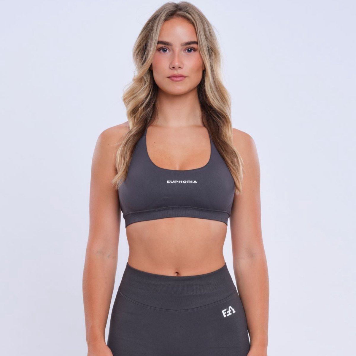 Euphoria Sport BH - Sportkleding Dames - Zonder Beugel - Uitneembare Pads - Vochtafvoerend - Grijs - Maat S