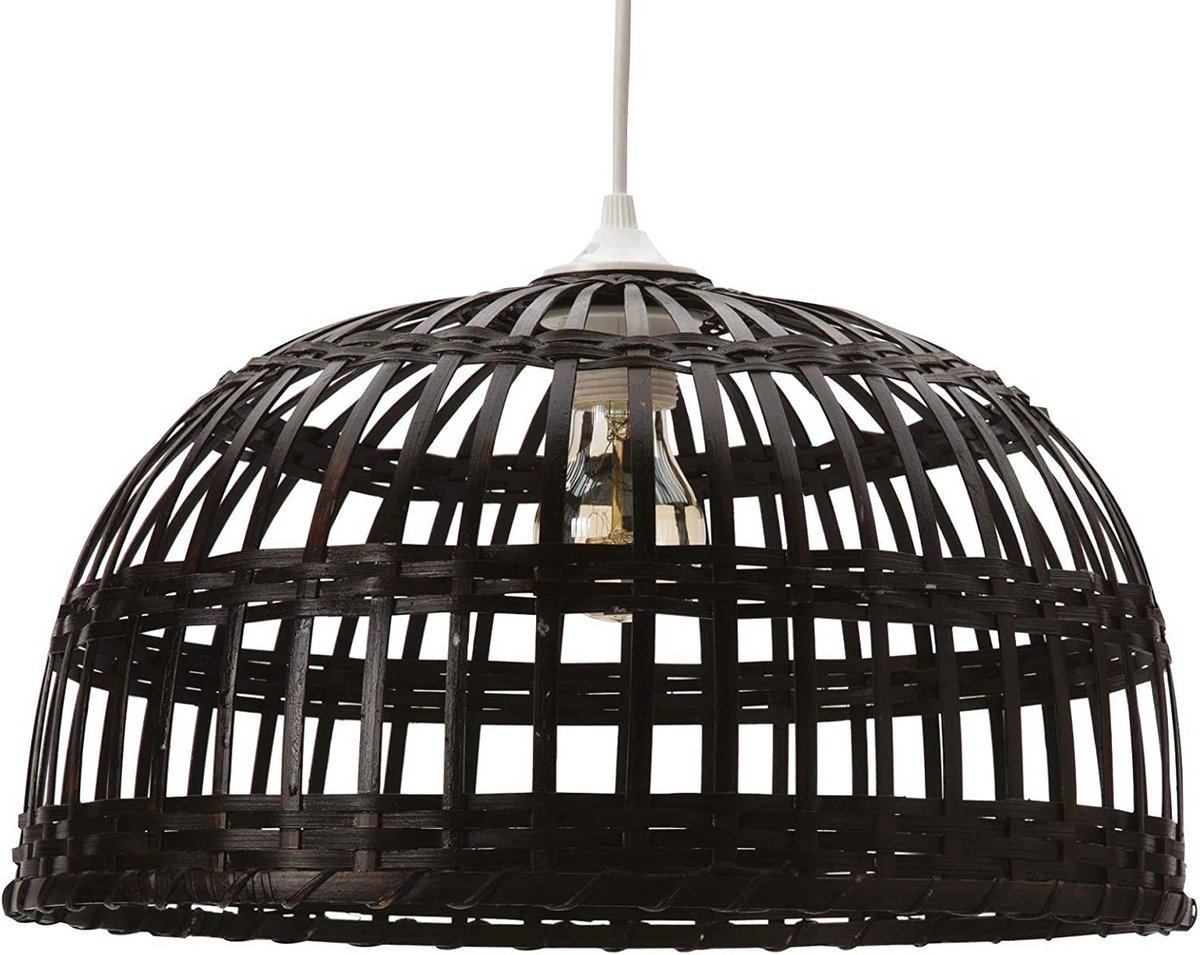 Hanglamp Bamboe Zwart Ø40 cm - Tropische Stijl Plafondlamp