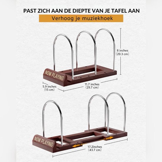 Système de rangement LP SNJY® - Porte-vinyles - Porte-disques - 30P x 15L x 20H cm - Bois