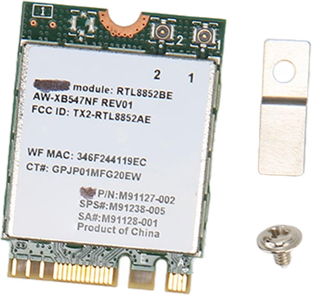 Snelle 1800 Mbps M.2 WiFi Kaart met Bluetooth 5.2 voor Laptop en Desktop