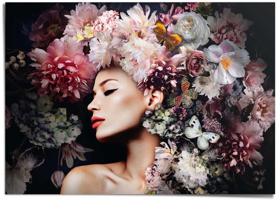 Poster XXL Femme au chapeau fleuri