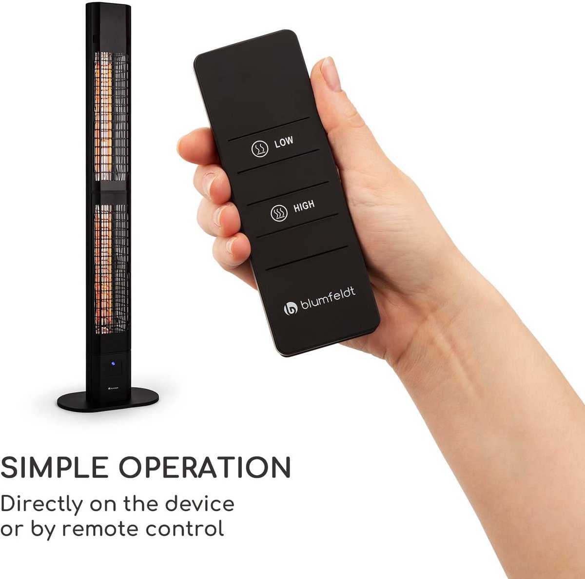 Infrarood Terrasverwarmer Staand 3000W met Afstandsbediening - Weerbestendig Buiten – foto 4