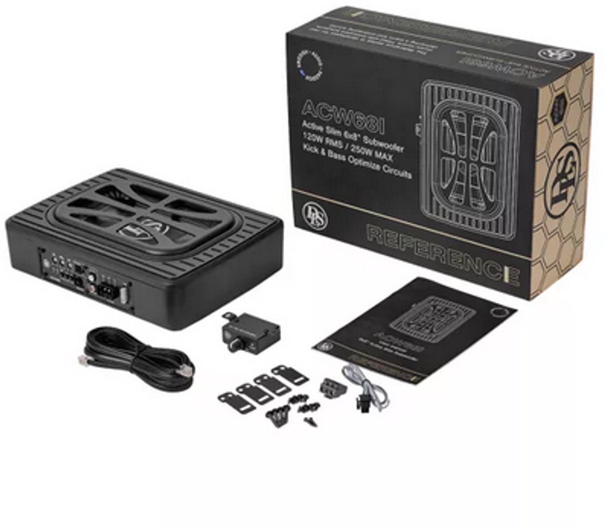DLS ACW68i actieve underseat subwoofer 6 x 8 inch 120 watts RMS