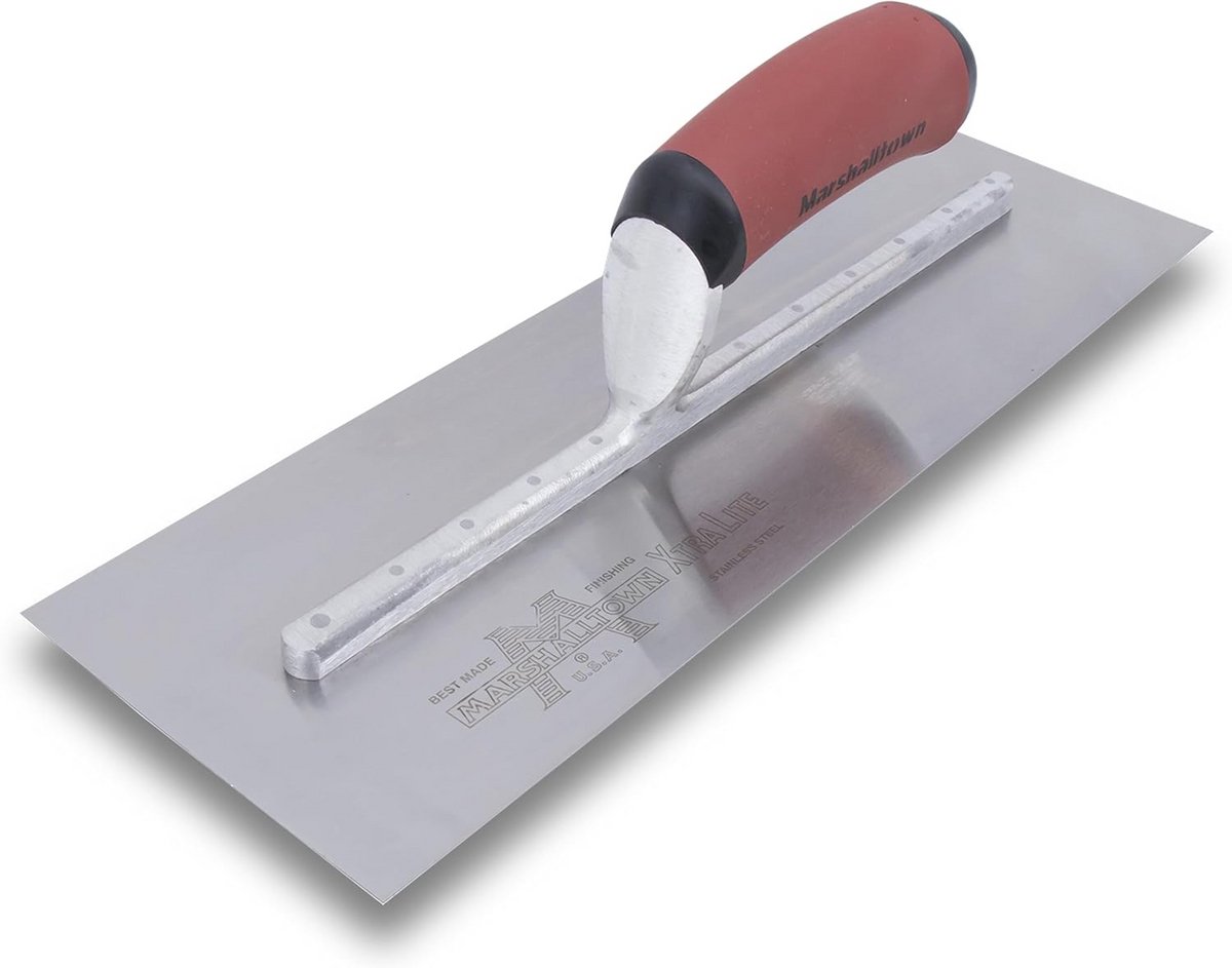 Vlakspaan RVS 330x127mm met Gebogen Ergonomisch Handvat voor Stucwerk en Mortel