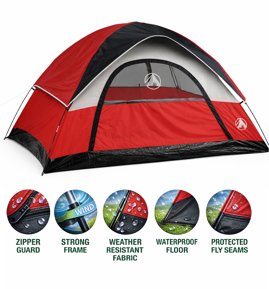 Eurocatch Campingtent 240x210x130 cm - Koepeltent, Waterdicht & UV-bestendig, Voor 4 Personen – foto 8