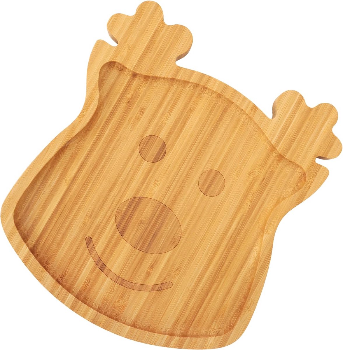 Bamboe serveerplank in kerst-elandenvorm 25x22 cm