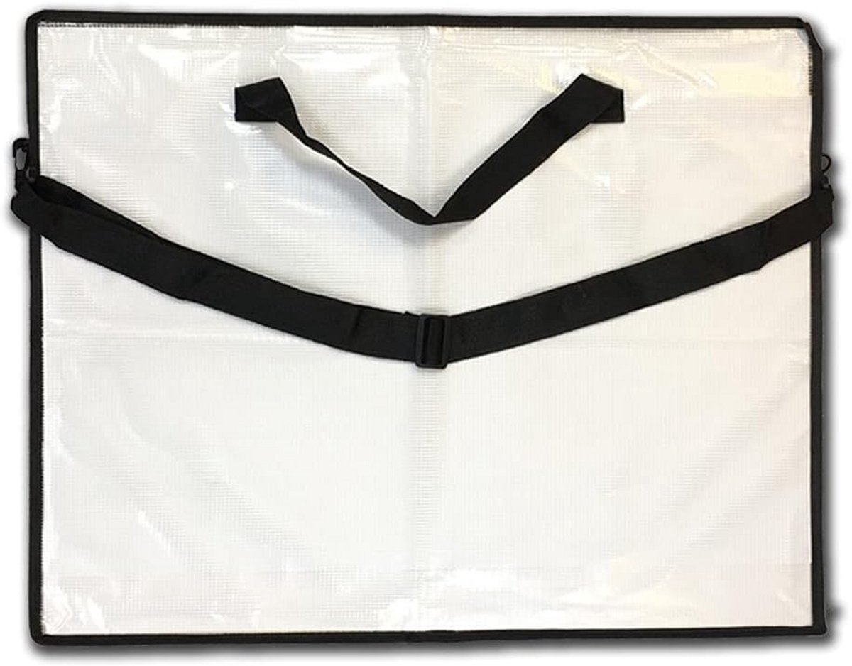 A2 Portfolio Draagtas Waterdicht met Ritssluiting – Schouderriem & Handvat, 500 Micron, 4 cm Uitbreiding, Houdt tot 10 kg