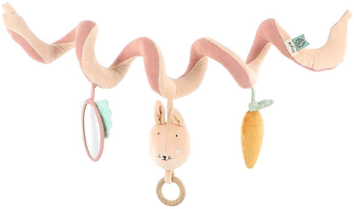 Trixie activiteitenspiraal mrs. rabbit - babyspeelgoed voor kinderwagen, buggy en autostoel - sensorisch speelgoed