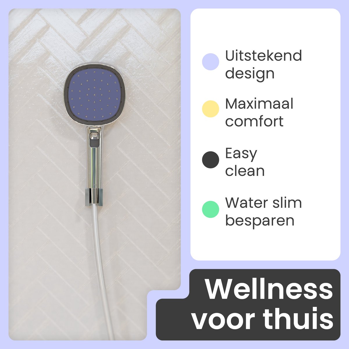 instmaier Cleo - Handdoucheset - Douchekop en bijpassende doucheslang van 1,5 m - Chroom / Salie - Zelfreinigend - iF Design Award