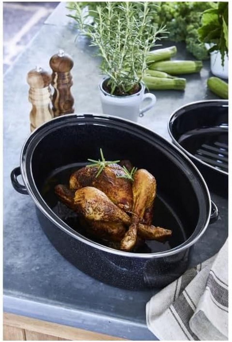 Grote Ovale Braadpan 42 cm - 11,2 Liter - Geschikt voor Oven en Koken