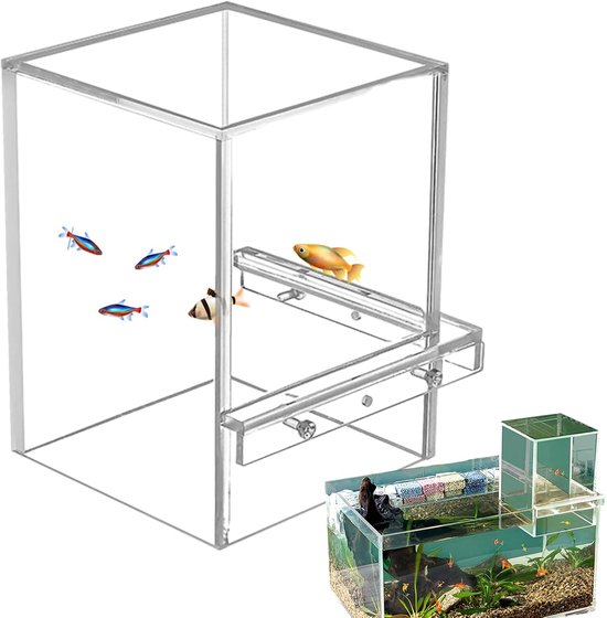 Fish Aquarium Tank – Small Transparent Lift Tank, Lightweight Acrylic Reverse Display Bowl, Transparent Water Level Tower, Creative Aquatic Viewing Unit, Modern Floating Function, Compact Decorative