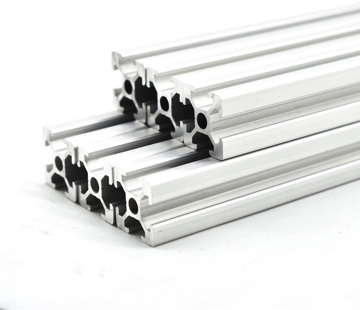 6 Stuks Aluminium Constructieprofiel met Groef 20x20 mm Lengte 1200 mm