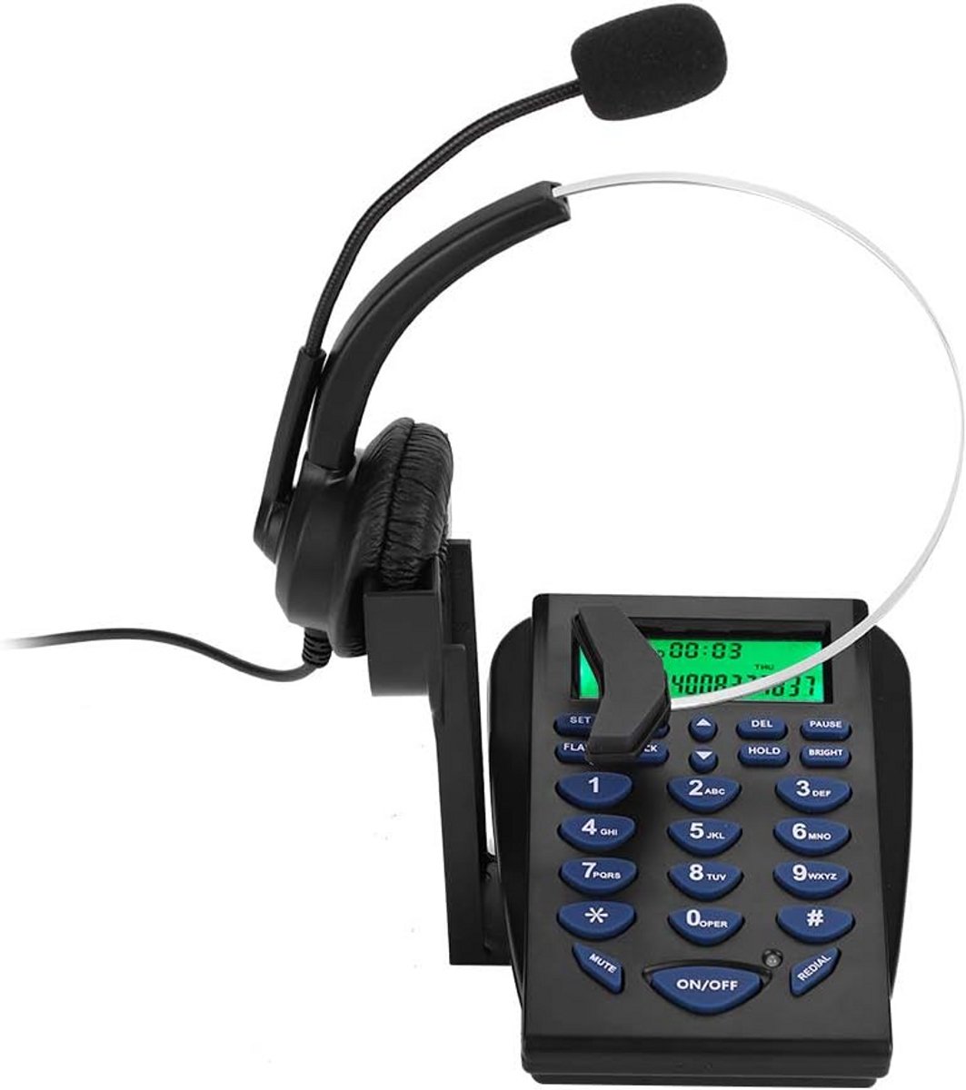 Professionele Headset Telefoon met Nummerweergave voor Callcenters en Kantoren