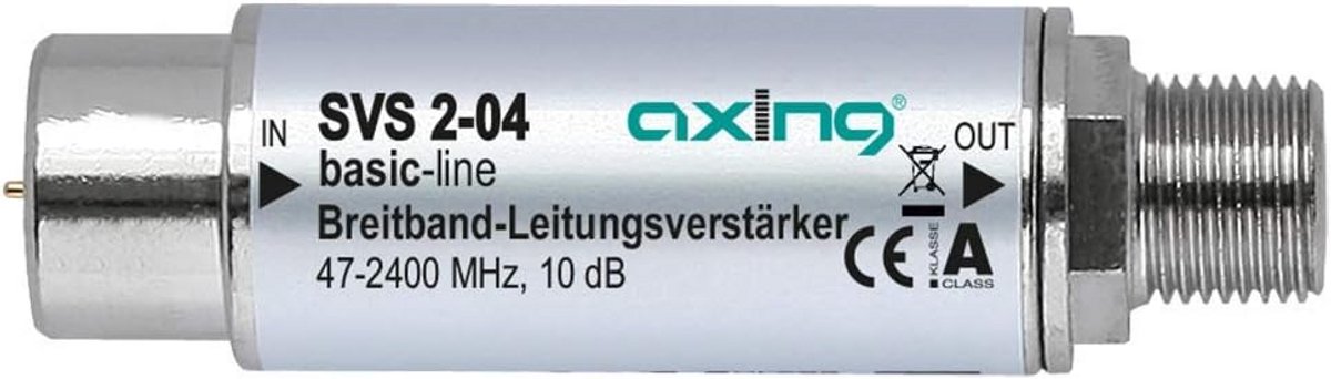 Inline Satellietlijnversterker 10dB Breedband voor Coaxkabel (47-2200 MHz)