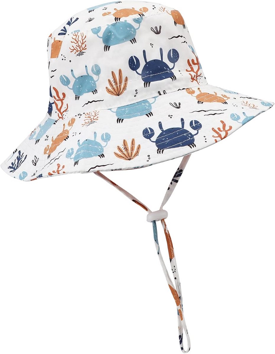 Baby Zonneklep met Kinband UPF 50+ - Unisex Zomer Bucket Hat voor Peuters