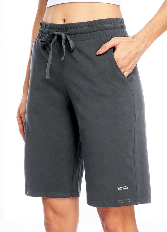 Dames Bermuda Shorts Katoen 10 Inch Yoga Fitness met Zakken — afbeelding 5
