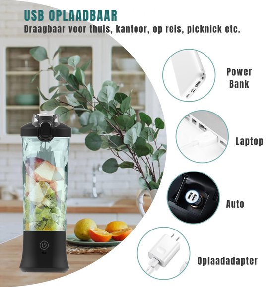 SCH® Mini blender - Blender - Zwart - ‎10cm x 10cm x 31cm van Merkloos — afbeelding 3
