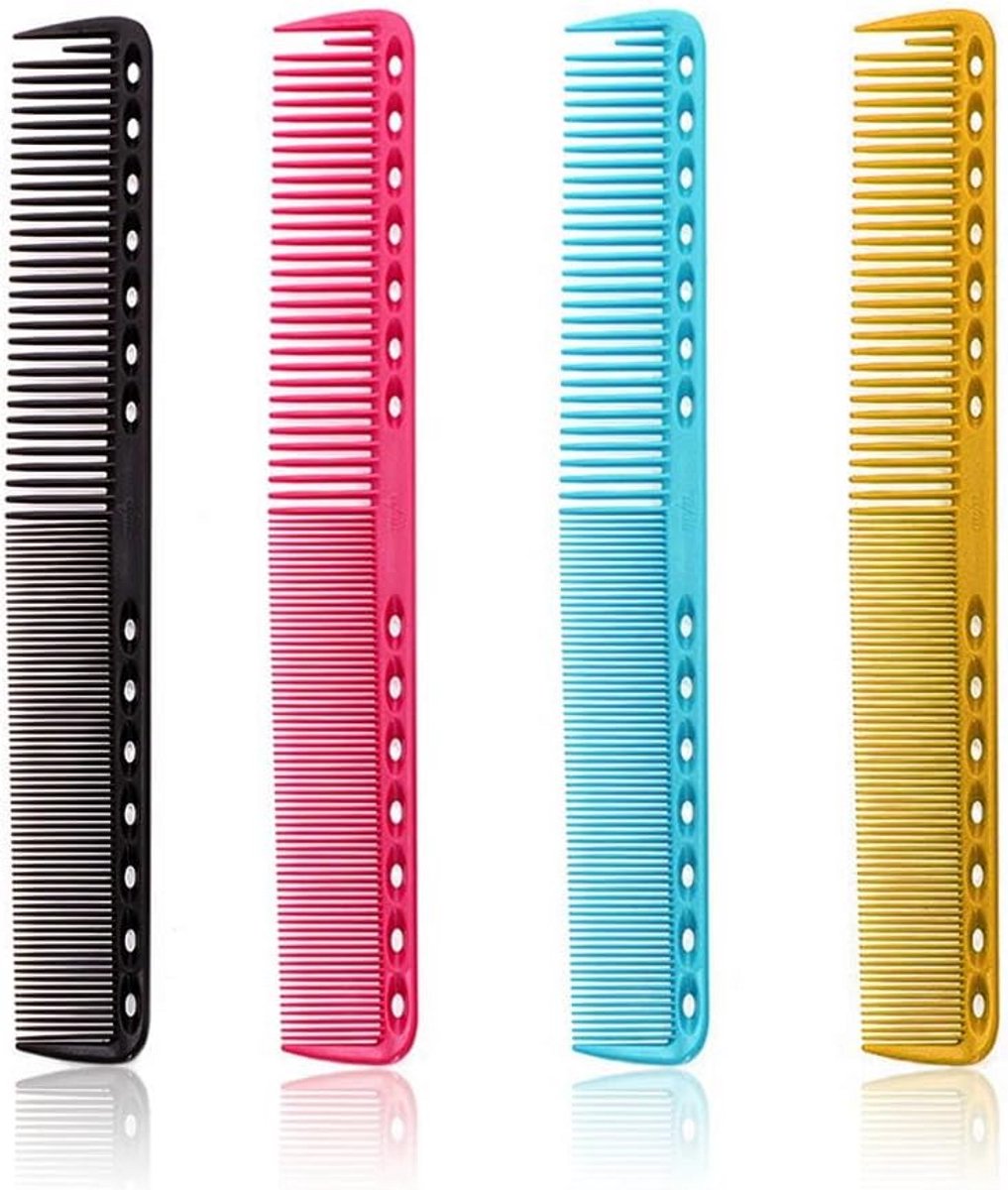 Set van 4 Antistatische Koolstofvezel Kapperskammen voor Styleren