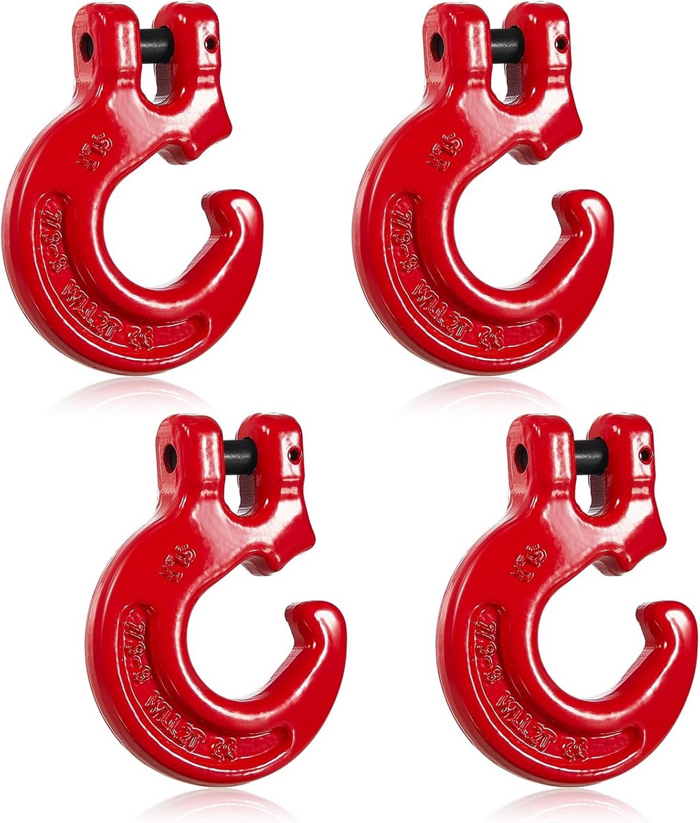 4-Pack Slip Logging Ketting Haken met 2 Ton Werkbelasting