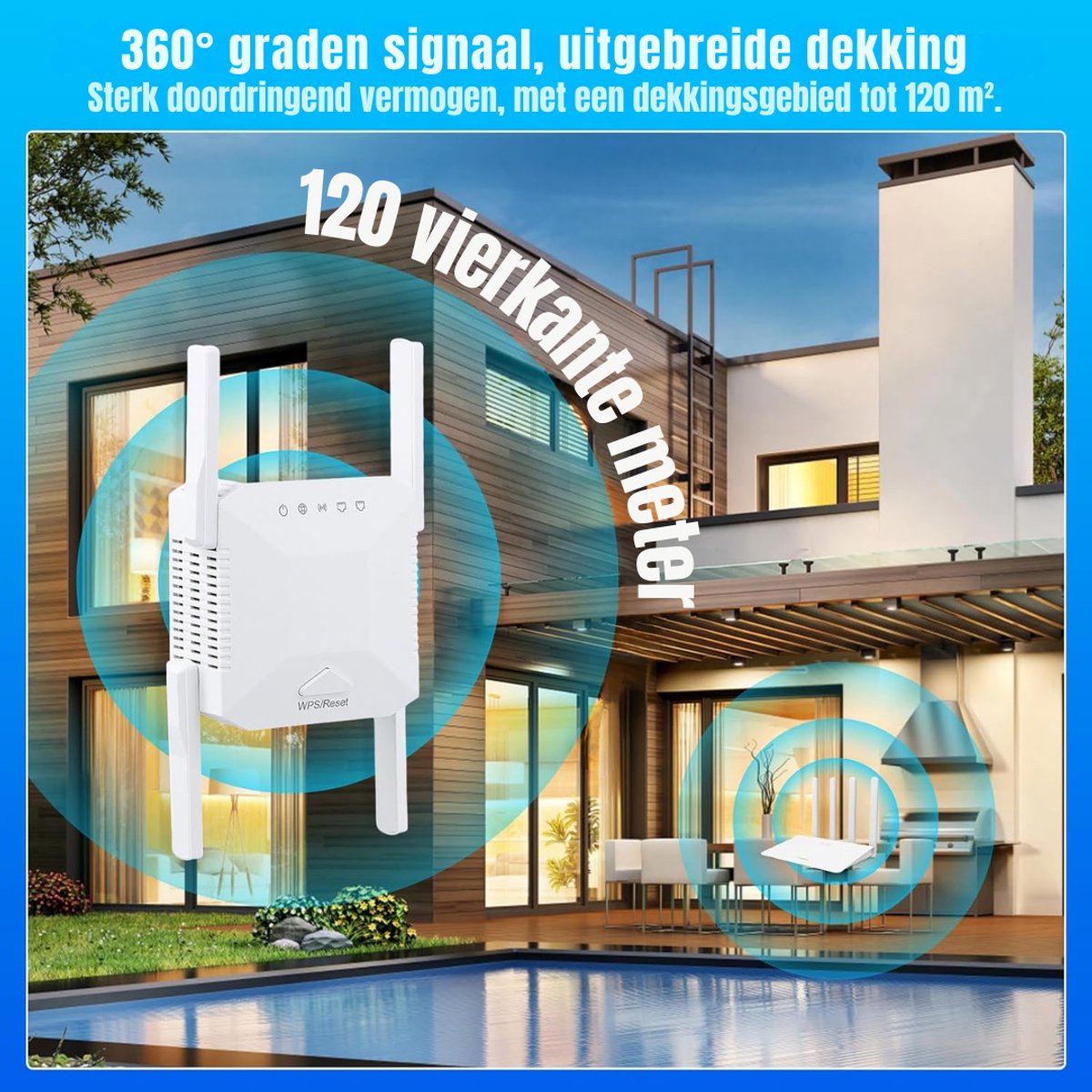 AMA Wifi Versterker Stopcontact Compact Wit - afbeelding 3