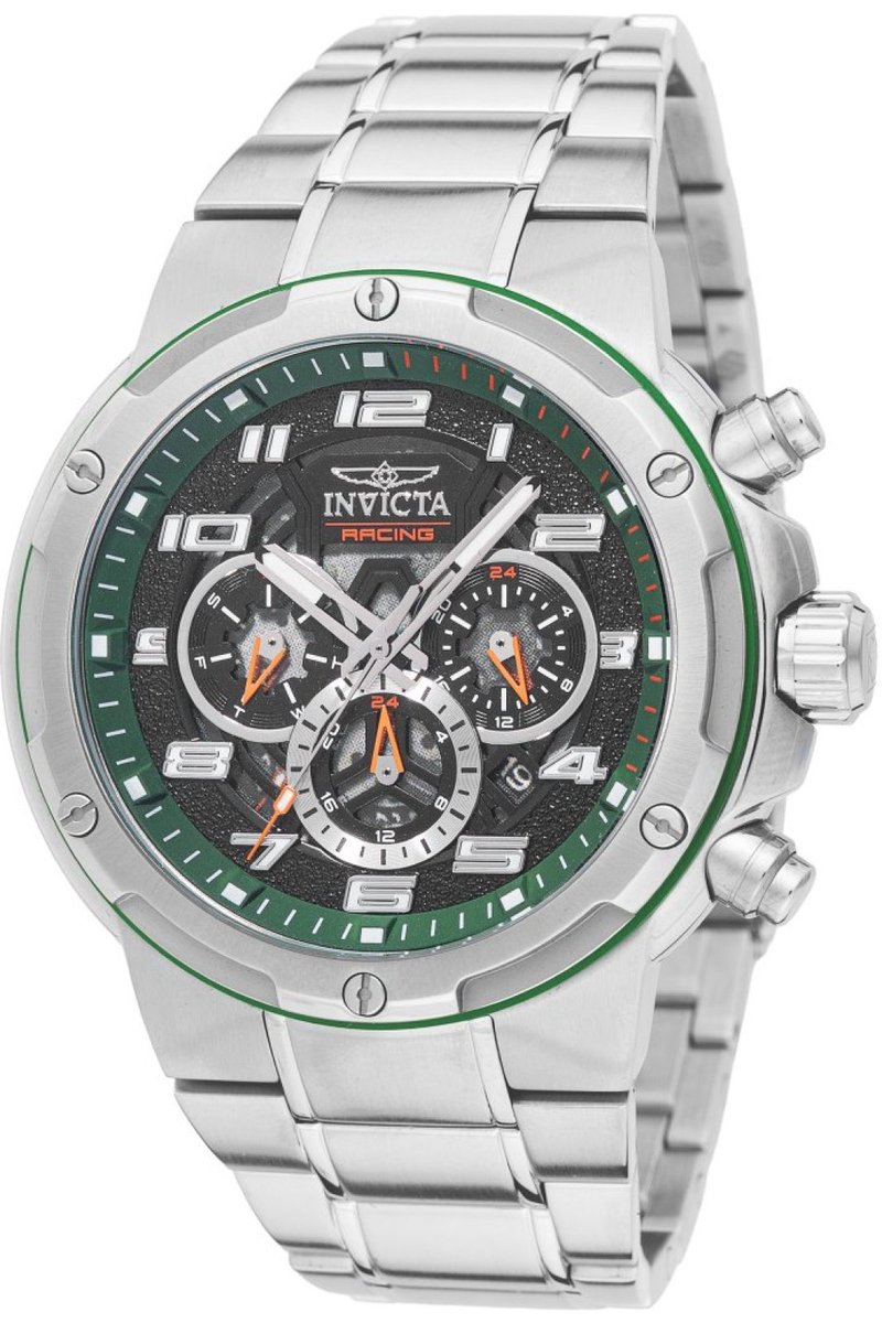 Invicta S1 Rally 49940 Heren Horloge - Waterdicht - Analoog - Quartz Uurwerk - Roestvrij Staal met zwarte Wijzerplaat - 49mm